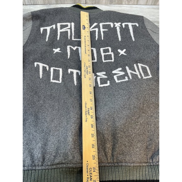 Trukfit Mob Varsity Jacket Mens Large Gray Lil Wayne Lil Weezy To The End WOOL - Picture 14 of 14